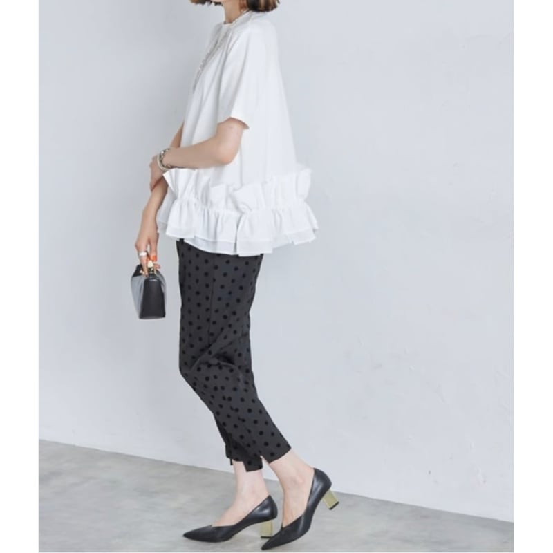 即納】裾フリルドッキングデザインカットソー Tシャツ | hanao