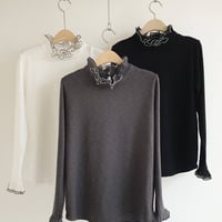 【即納・送料込み】ネック袖 フリル カットソー