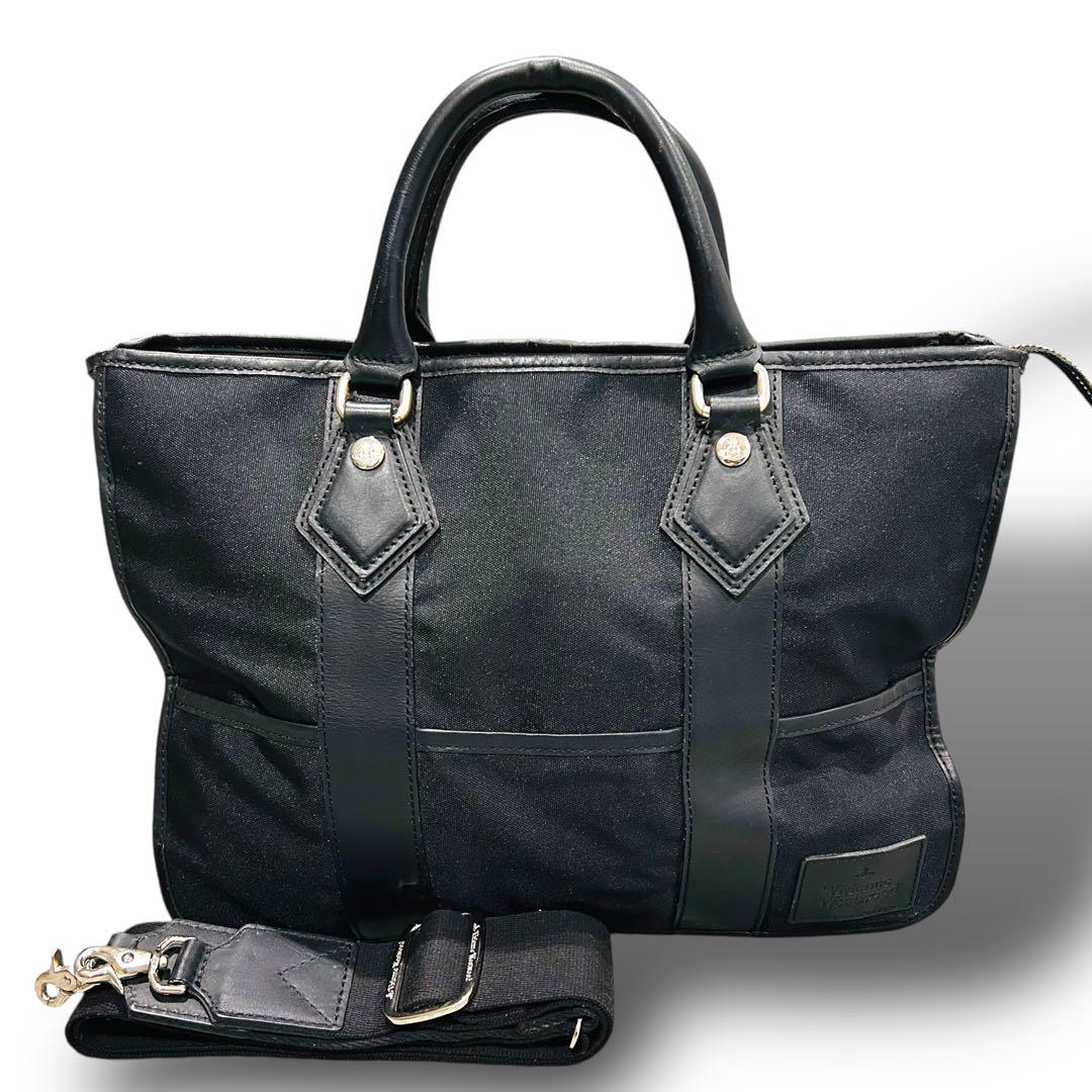 【最終値下げ】ヴィヴィアンウエストウッド ビジネスバッグ レザー オーブロゴ 黒 Vivienne Westwood ヴィヴィアン ウエストウッド ビジネスバッグ