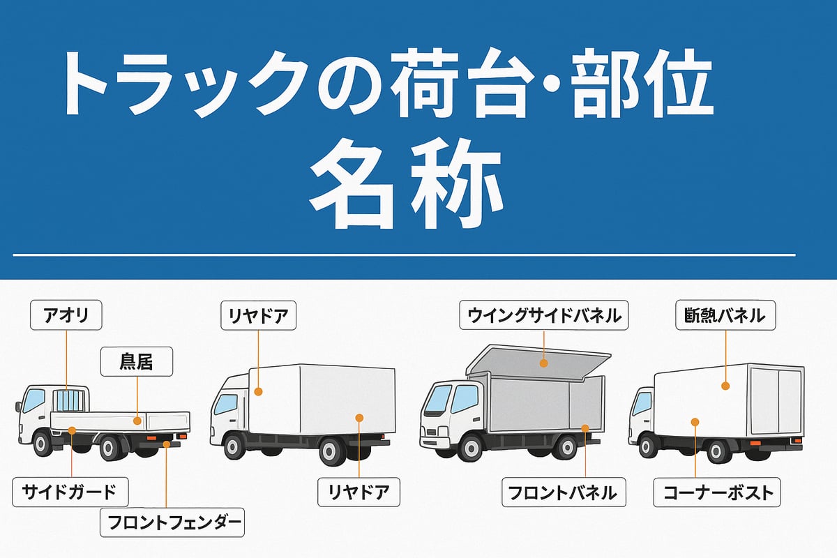 トラックの荷台・部位名称を徹底解説｜主要パーツと役割まとめ 