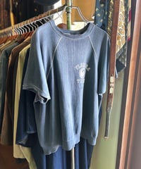 60s ３段プリント カレッジロゴ　ハーフスウェット