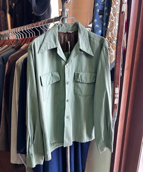 40s Petens ロングポイント ナイロン混シャツ