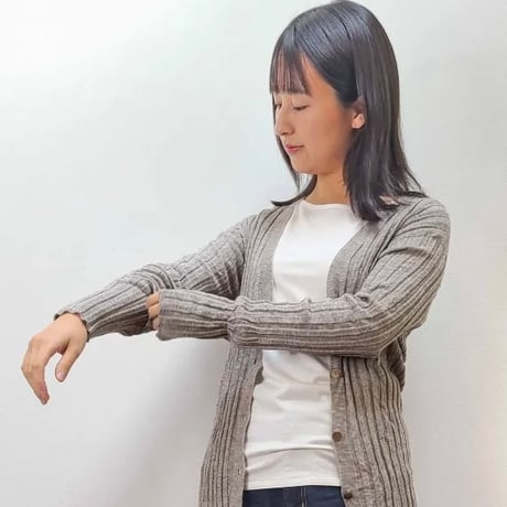 [竹布] ヤク ワイドリブカーディガン