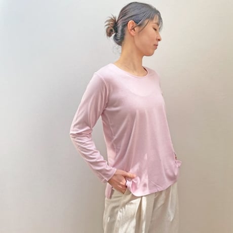 ［竹布 ］サイドスリット 長袖Tシャツ