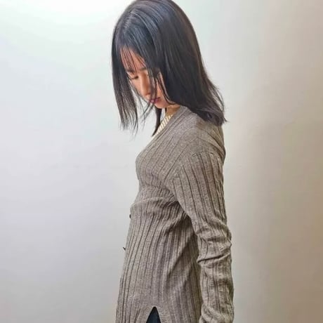 [竹布] ヤク ワイドリブカーディガン