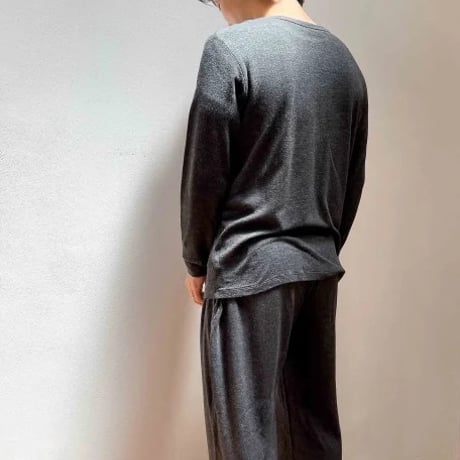 ［竹布 ］men's 癒布（ゆふ）長袖Vネック