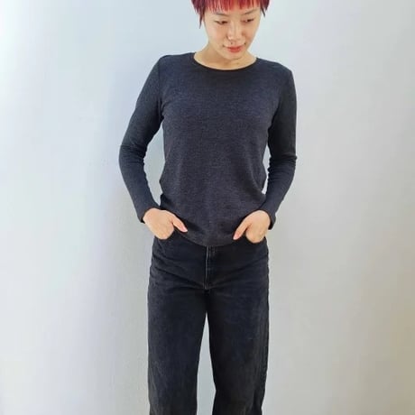 ［竹布 ］癒布（ゆふ）ラウンドネック