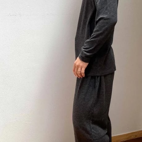 ［竹布 ］men's 癒布（ゆふ）長袖Vネック