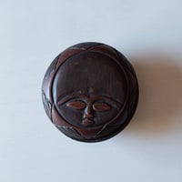 African Sun Face Lidded Trinket Bowl