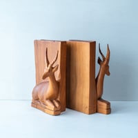 Wooden Gazelle  Bookend Set