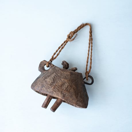 Old Handmade Wooden Cowbell