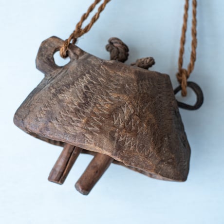 Old Handmade Wooden Cowbell