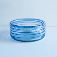 Spiral Blue Glass Bowl / Mexico