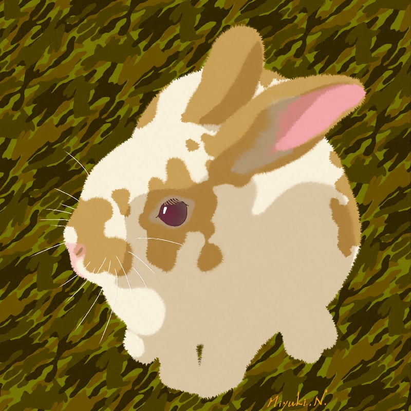 オーダーイラスト基本 シルクスクリーン風＜動物1頭＞ | MIYUKI NAKAYAMA