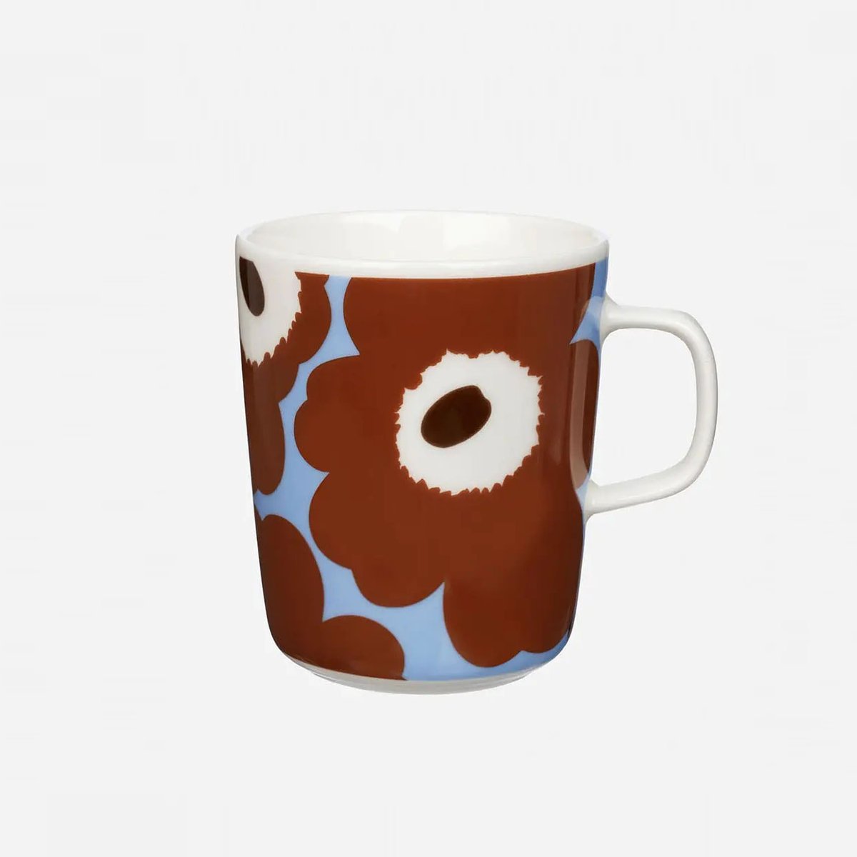 marimekko マグカップ250ml ウニッコ（ブラウン×ライトブルー 