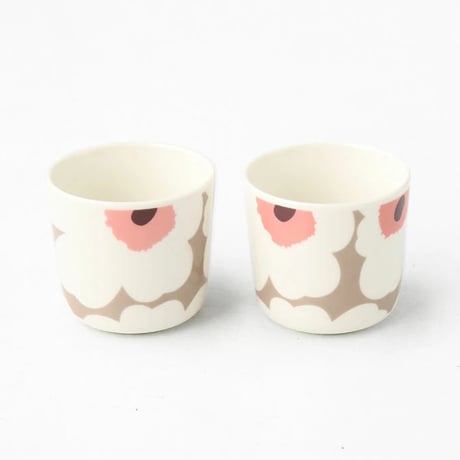 marimekko　コーヒーカップセット（ハンドルなし）　ウニッコ（クレイ×ホワイト）