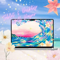 【夏季限定】タブレット&デスクトップ(PC)壁紙 “Surfing Plumeria”