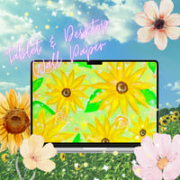 【夏季限定】タブレット&デスクトップ(PC)壁紙 “Little Sunflowers”