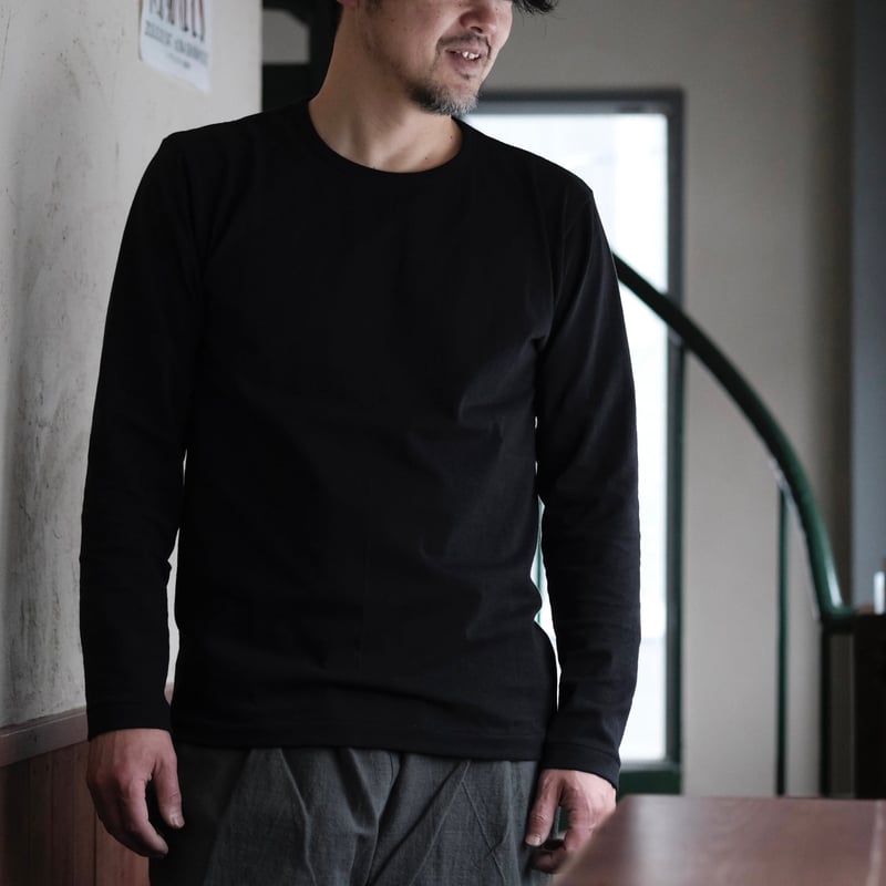 ブラックロングスリーブTシャツ スビンプラチナム テーラードロングスリーブTシャツ | ＋CLOTHET
