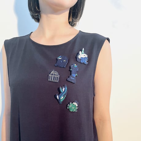 刺繍ブローチ / plants