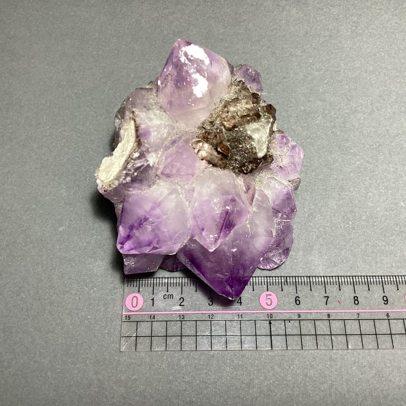 紫水晶（アメジスト）カルサイト(ゲーサイト付き) ブラジル産 原石
