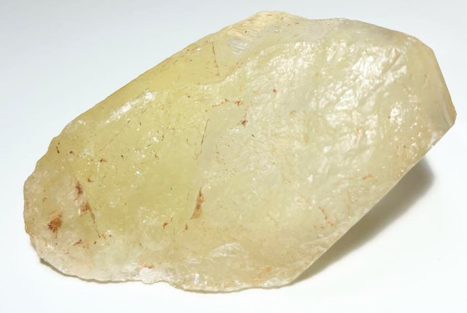 天然レモンクォーツ（硫黄水晶） 原石 ポイント 擦るとほんのり硫黄の