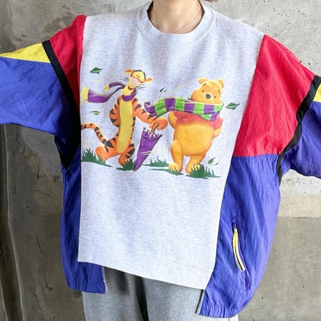 スウェット×ナイロンジャケット