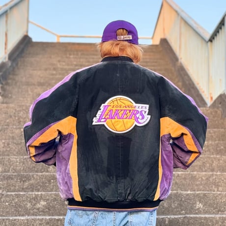 NBA ロサンゼルスレイカーズ　レザースタジャン