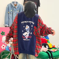 スウェット×シャツ