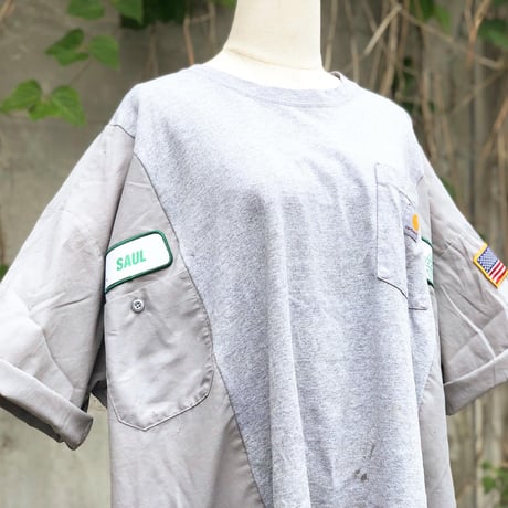 Tシャツ×ワークシャツ