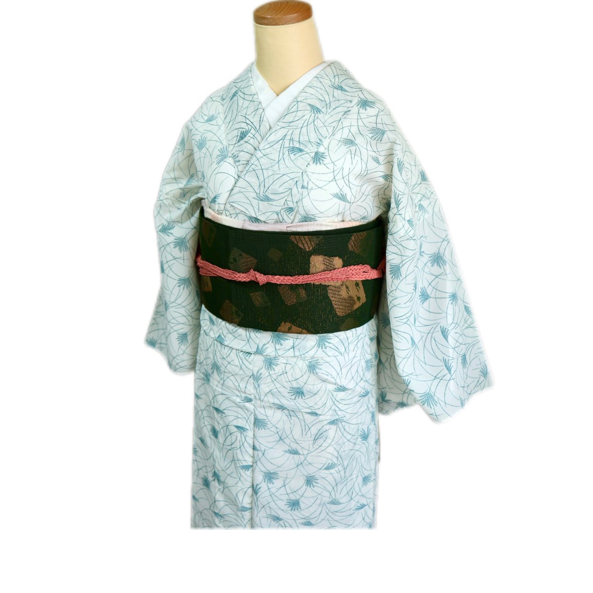未着用 極美品 シルック素材 縦絽小紋 夏物 夏小紋 万葉のきもの