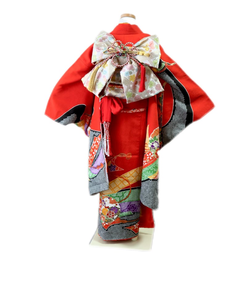 本格正絹絞り♡七五三　女の子　7歳　赤　ゴールド 楽天市場】7歳 女の子 七五三 正絹 着物レンタル j7374 フル