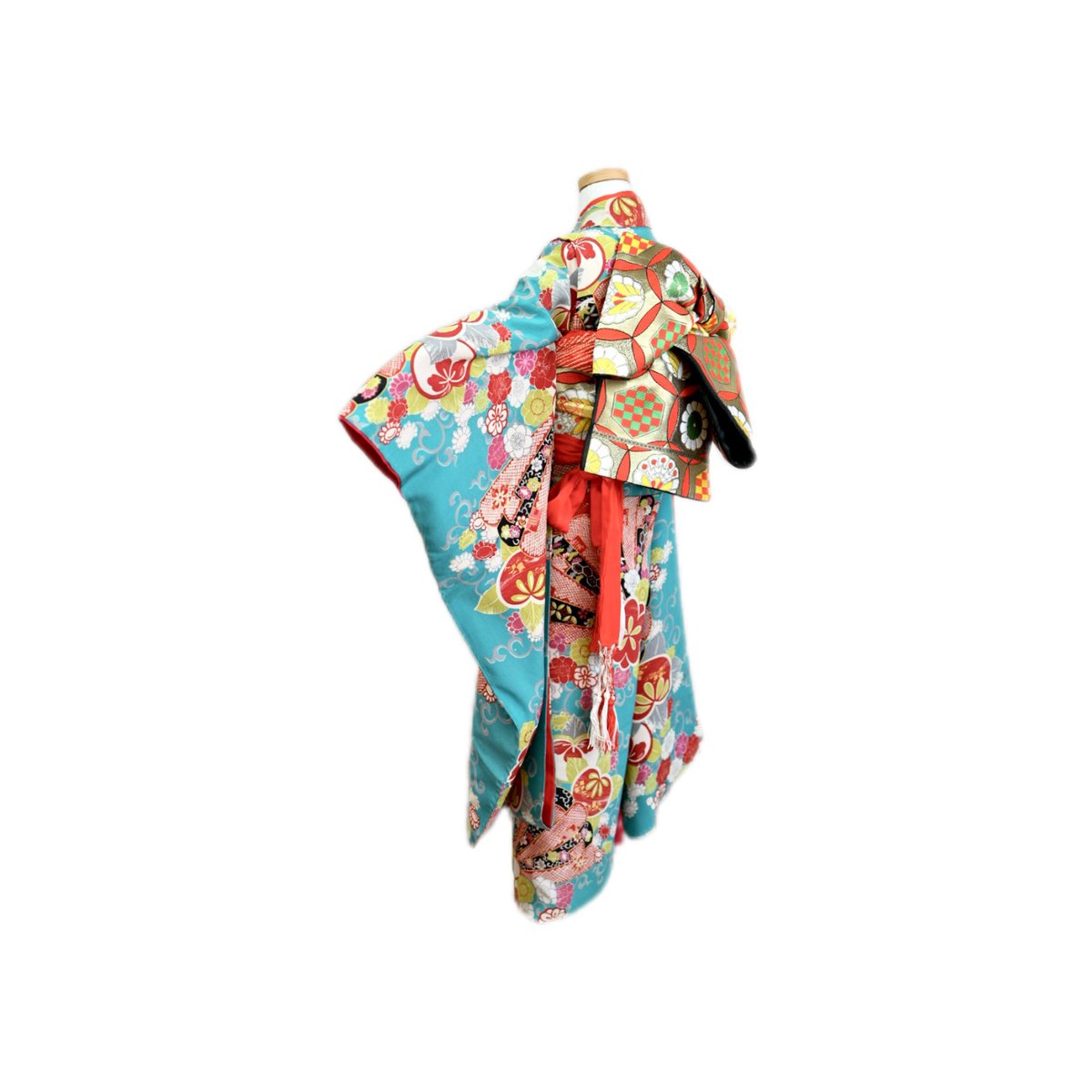 広島 七五三 着物 レンタル 7歳 女の子 アンティーク 正絹 出張着付