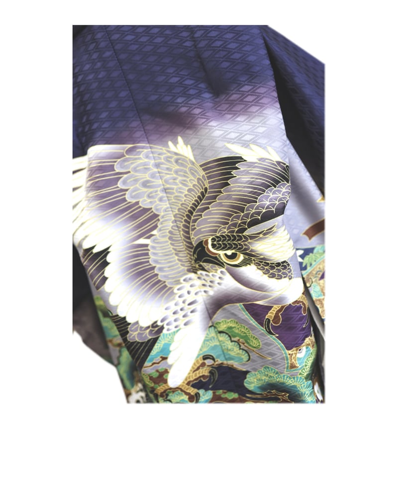 七五三 着物 5歳 男の子 紫 鷹 七五三 着物 男の子 5歳 レンタル フル