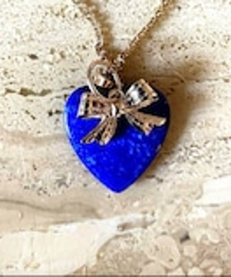 ラピスラズリ　ハンドメイドチャーム ラピスラズリ・スクエアチャーム・ネックレス | jojono