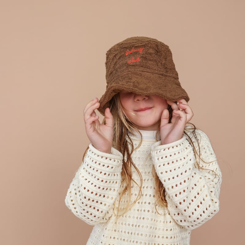 GROWN】'Fishing Club' Terry Bucket Hat - Mud |