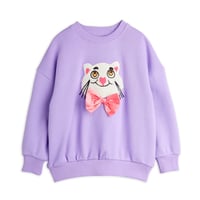 【mini rodini】Cat with bowtie chenille sweatshirt