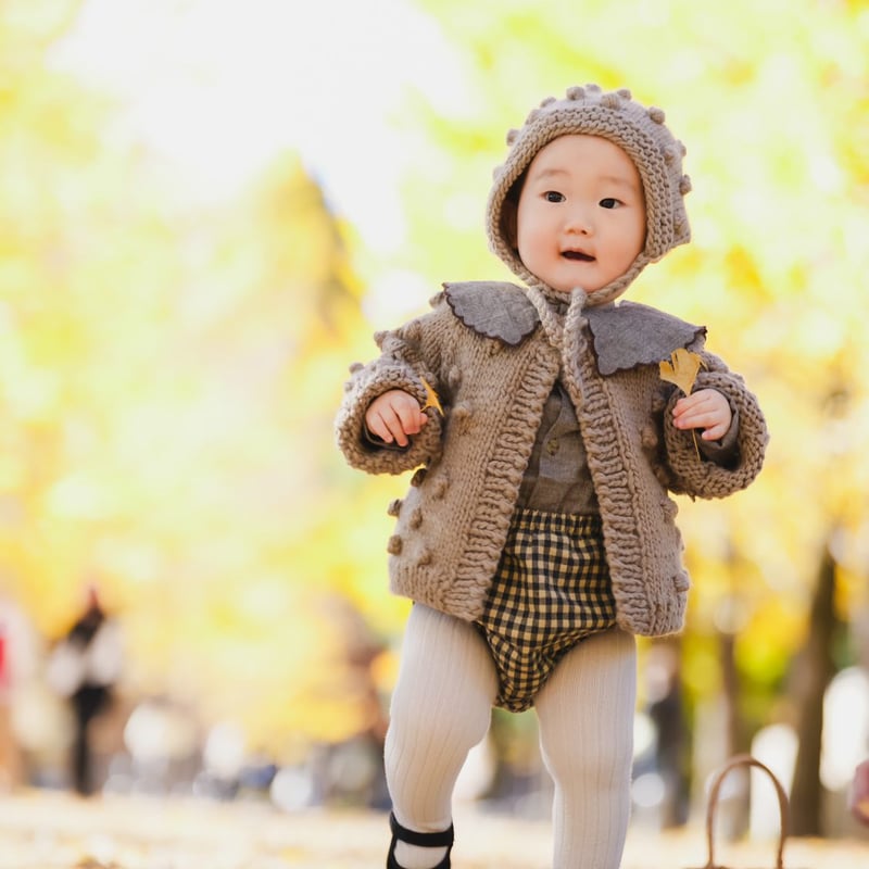 The Blueberry Hill】 Popcorn Cardigan Flax | すみれ草