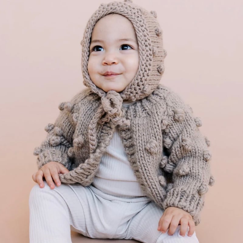 The Blueberry Hill】 Popcorn Cardigan Flax | すみれ草