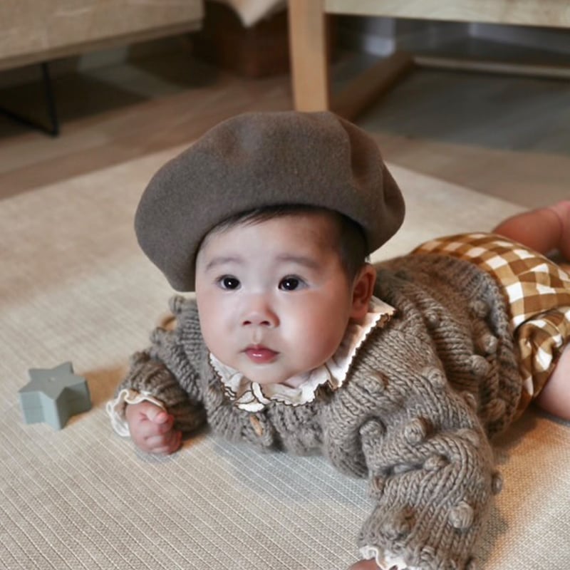 The Blueberry Hill】 Popcorn Cardigan Flax | すみれ草