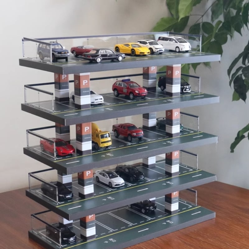 ミニカー ディスプレイ 5階建立体駐車場 1/64スケール | WORLD TOYS