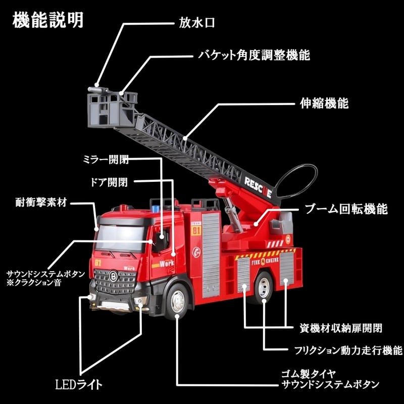 はたらくクルマ リアルシリーズ 消防車 キャリアカー 大型ウィング