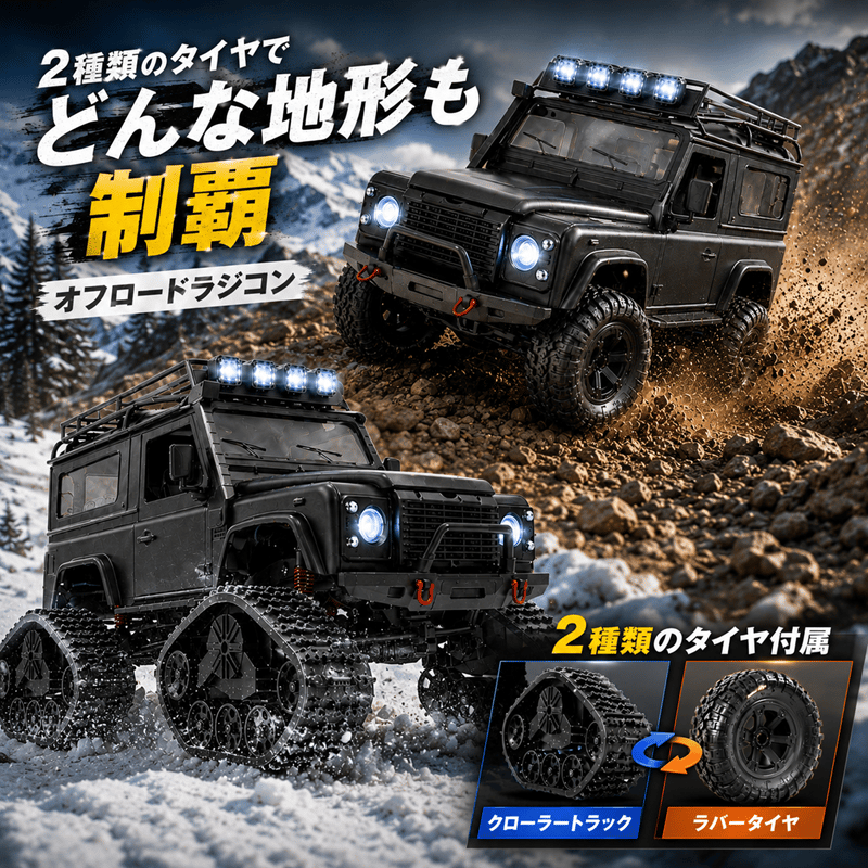 ラジコン 1/16スケール オフロードタイヤ＋キャタピラユニット | WORLD