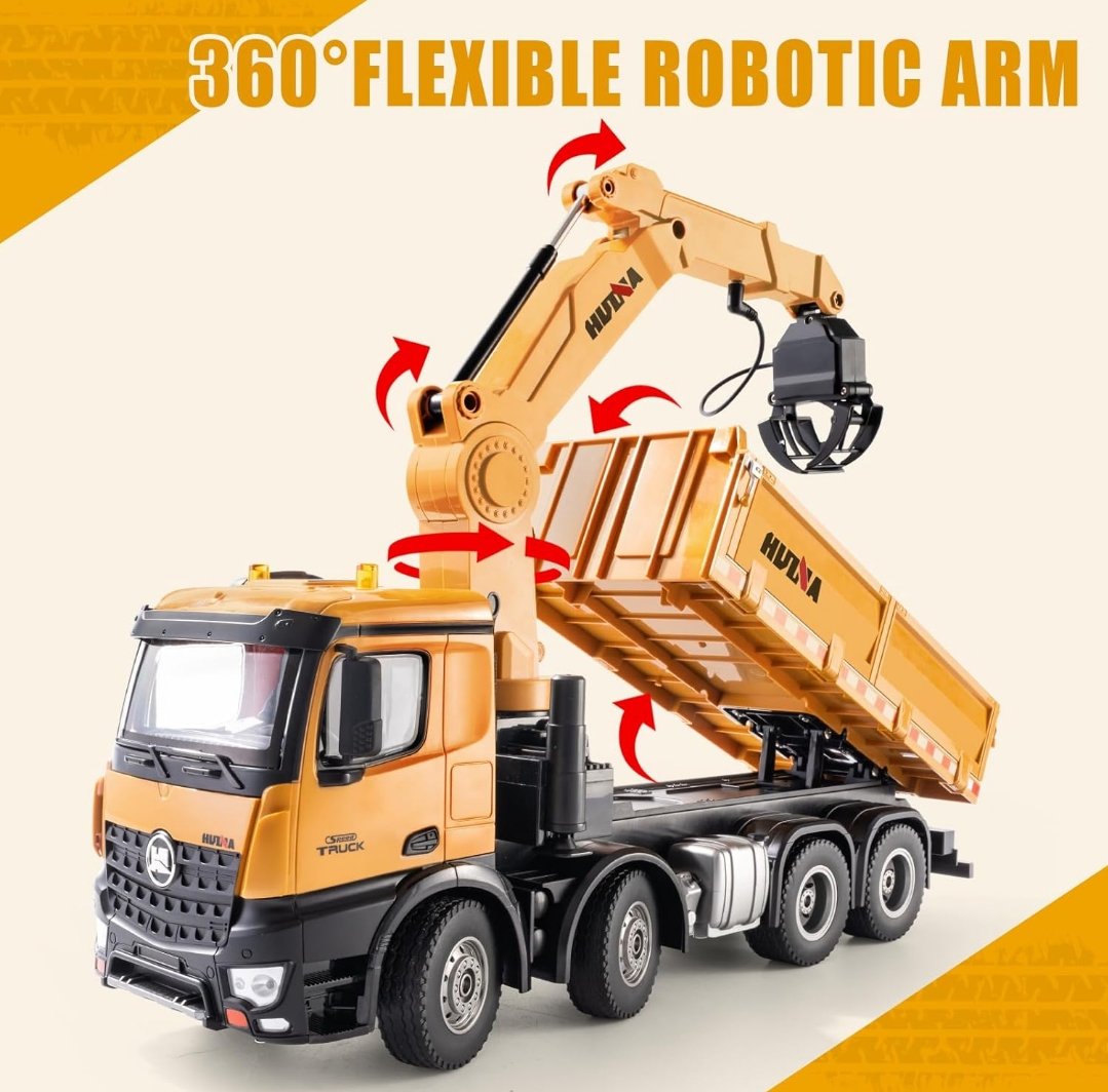 ラジコン クレーンアーム付きダンプトラック 1/14スケール HUINA 1538