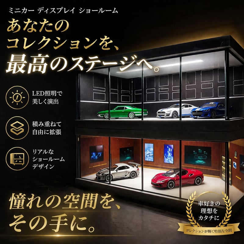ミニカー ディスプレイ ショールーム 1/64スケール | WORLD TOYS