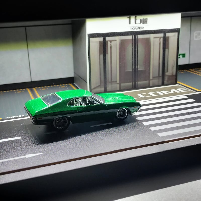 ミニカー ディスプレイ 5階建立体駐車場 LED照明搭載 1/64スケール