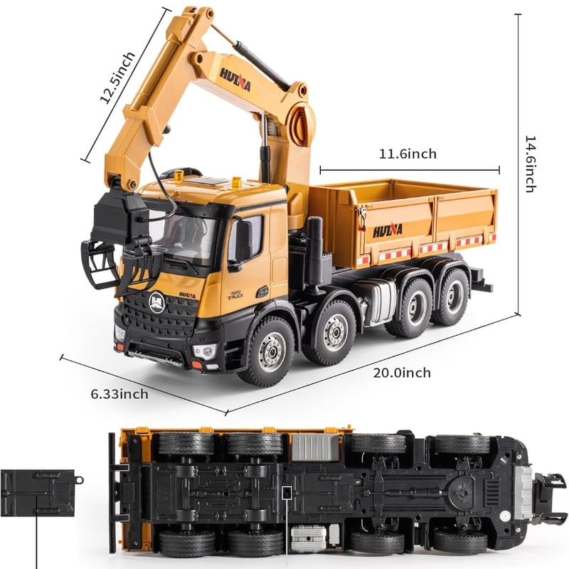 ラジコン クレーンアーム付きダンプトラック 1/14スケール HUINA 1538