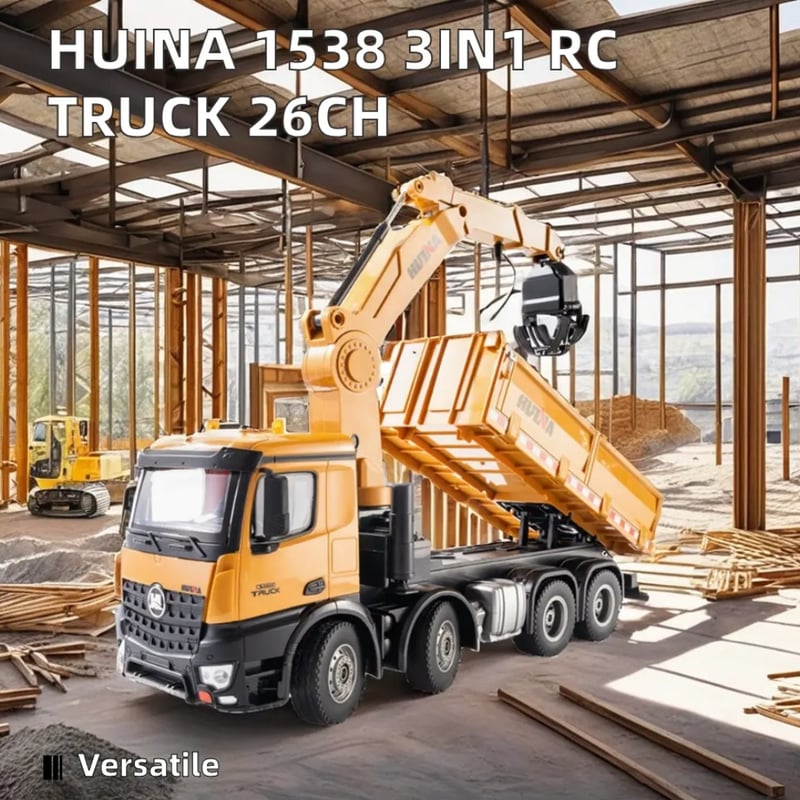 ラジコン クレーンアーム付きダンプトラック 1/14スケール HUINA 1538