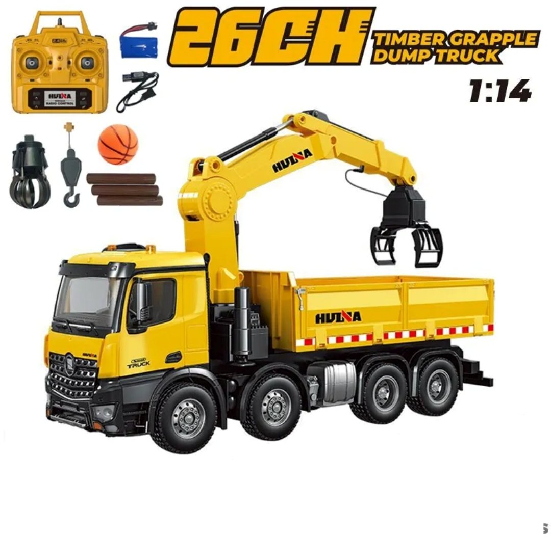 ラジコン クレーンアーム付きダンプトラック 1/14スケール HUINA 1538