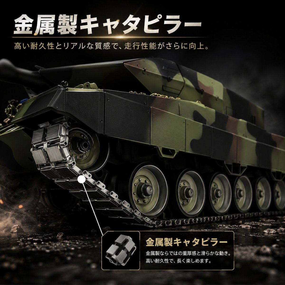 戦車ラジコン Heng Long（ヘンロン） レオパルド2A6 1/16スケール 最